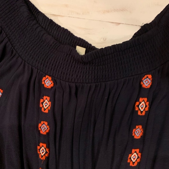 Loft Embroidered Blue Off the Shoulder Dress Sz-XS - Picture 8 of 8